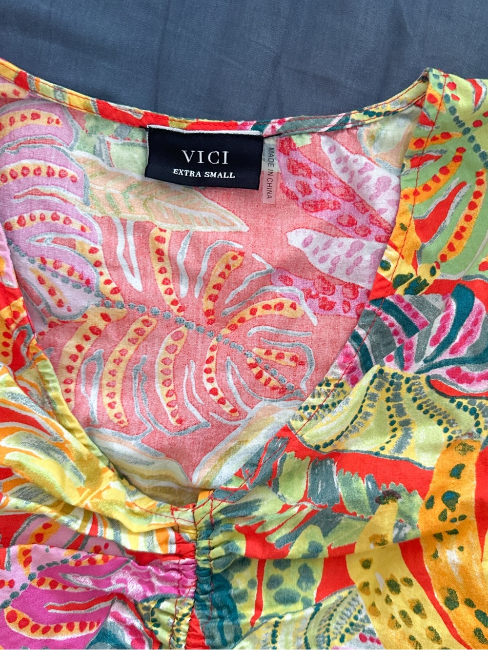 Vici XS Floral Crop Top Halter Neck Ruched Blouse - Picture 4 of 7